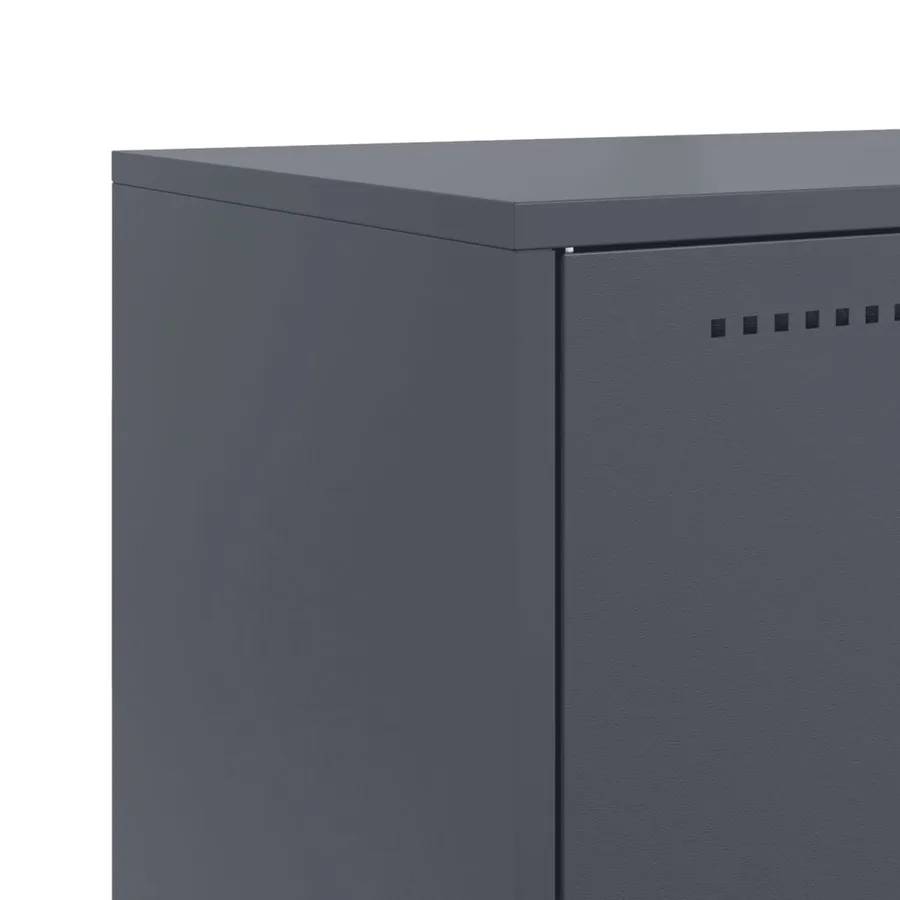 Buffet anthracite 68,5x38,5x107 cm acier - 10