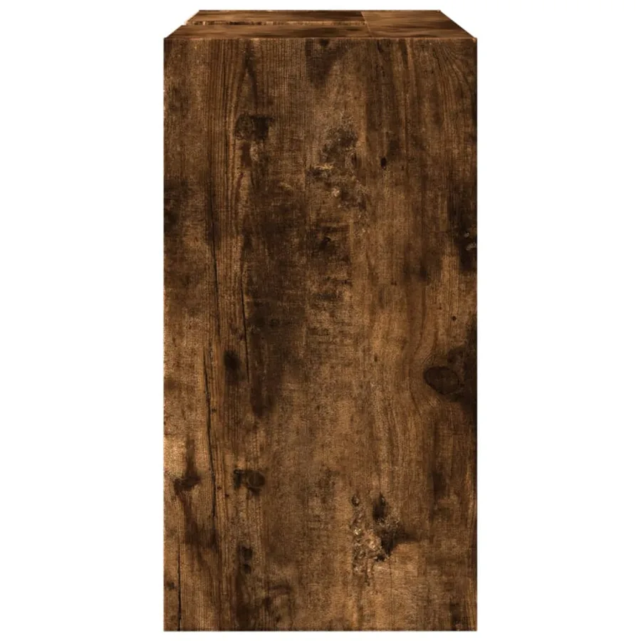 Armoire de lavabo chêne fumé 63x29x55 cm bois d'ingénierie - 6