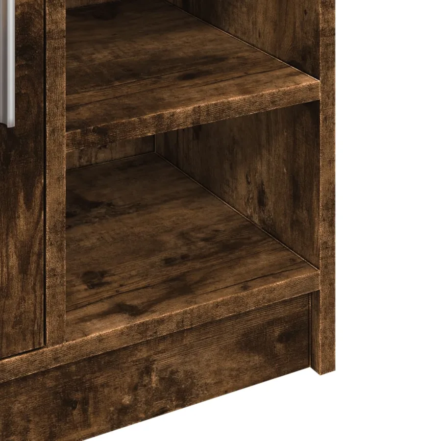 Armoire de lavabo chêne fumé 63x29x55 cm bois d'ingénierie - 9