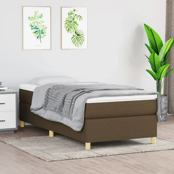 Sommier à lattes de lit avec matelas Marron foncé 90x190 cm