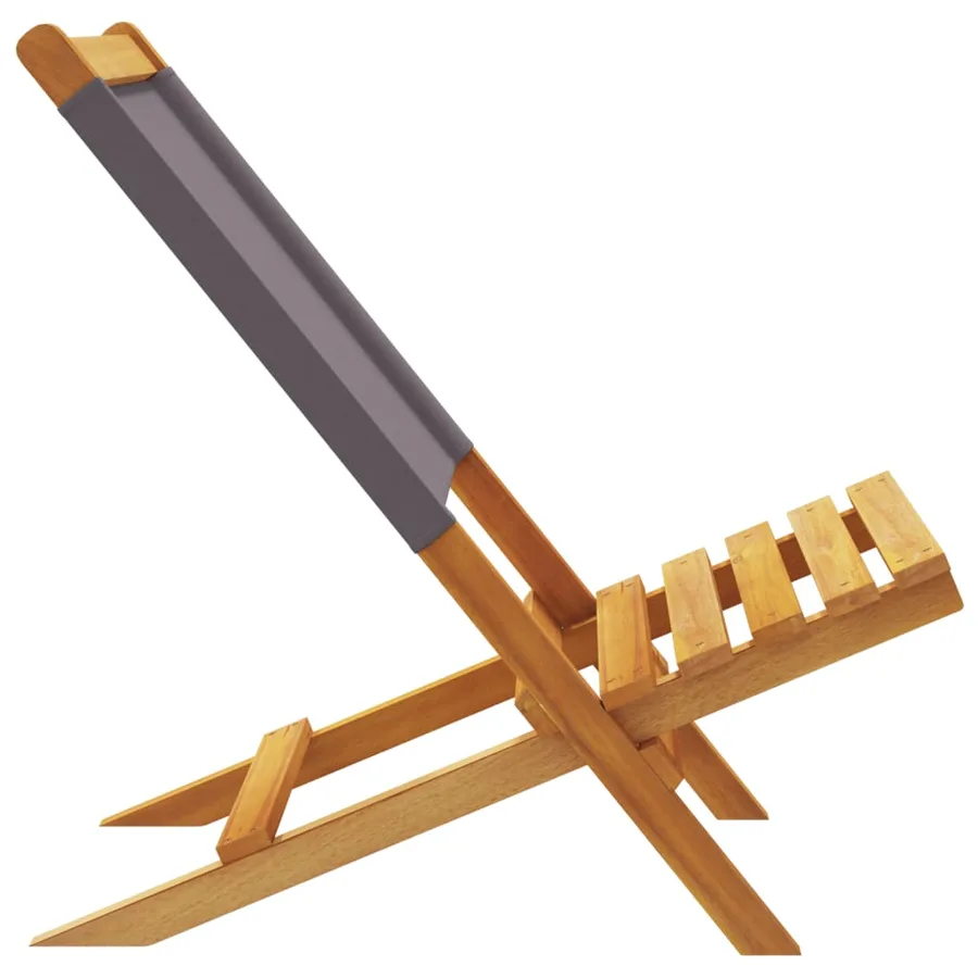 Chaises de jardin pliantes lot de 4 tissu et bois massif - 6