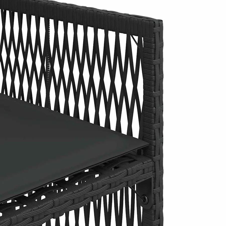 Chaises de jardin lot de 4 avec coussins noir résine tressée - 10