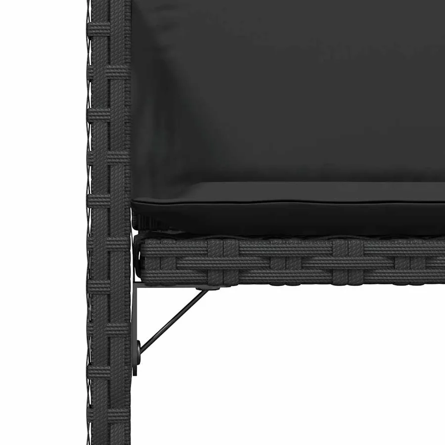 Chaises de jardin lot de 4 avec coussins noir résine tressée - 9