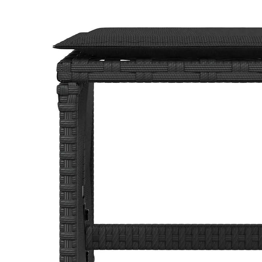 Tabourets de jardin et coussins lot de 4 noir 41x41x36 cm rotin - 8