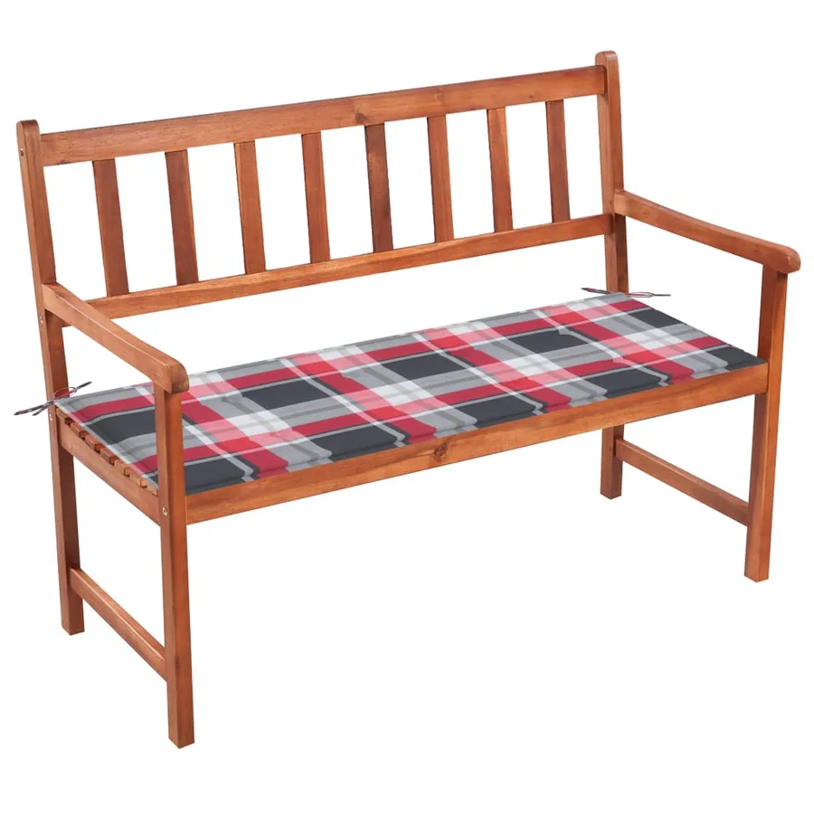 Banc de jardin avec coussin 120 cm Bois d'acacia massif