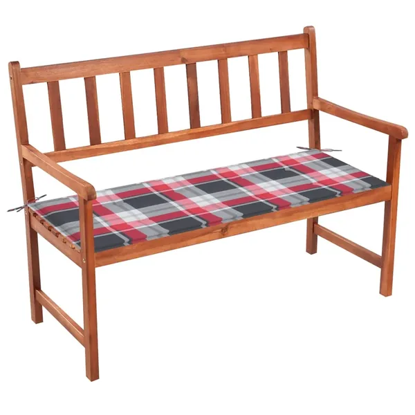 Banc de jardin avec coussin 120 cm Bois d'acacia massif