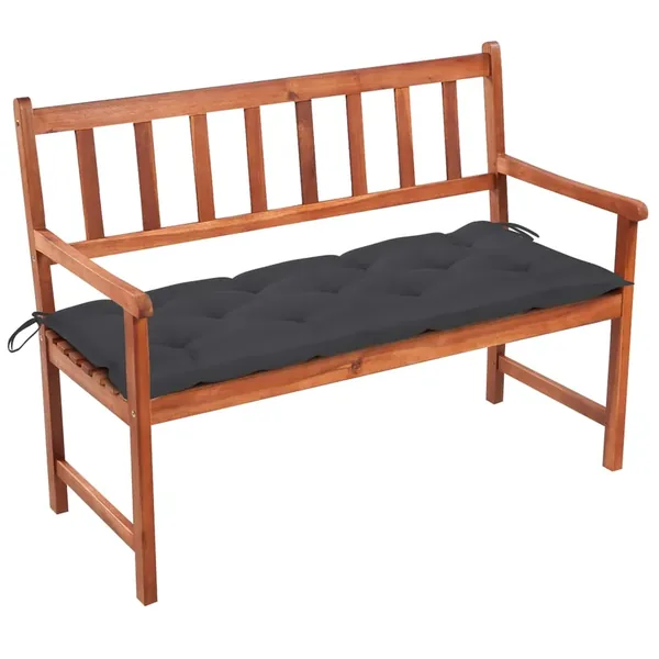 Banc de jardin avec coussin 120 cm Bois d'acacia massif