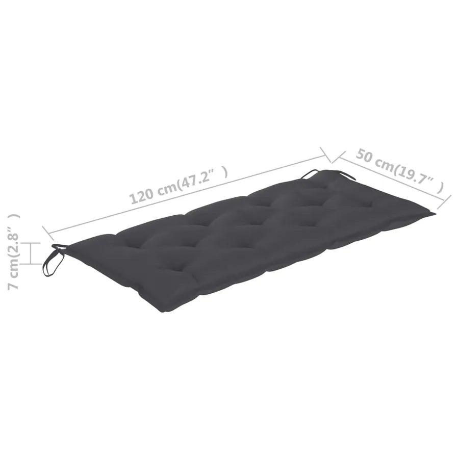 Banc de jardin avec coussin 120 cm Bois d'acacia massif - 10