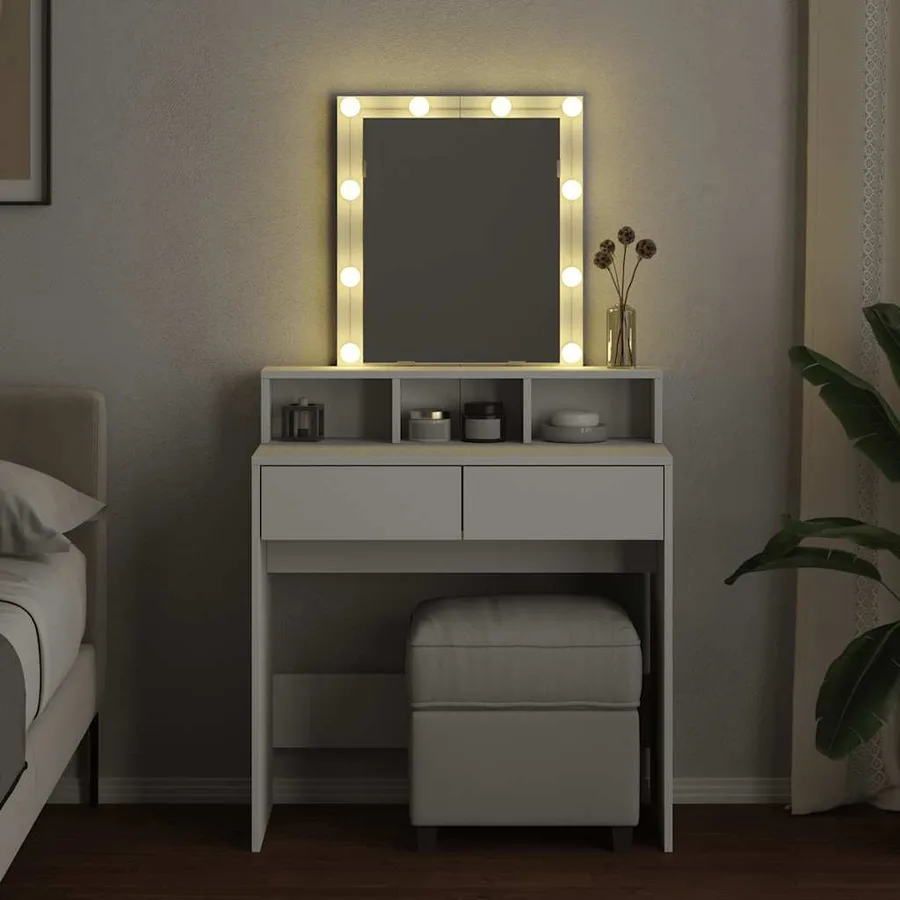 Coiffeuse avec LED blanc 80x41x144,5 cm - 3