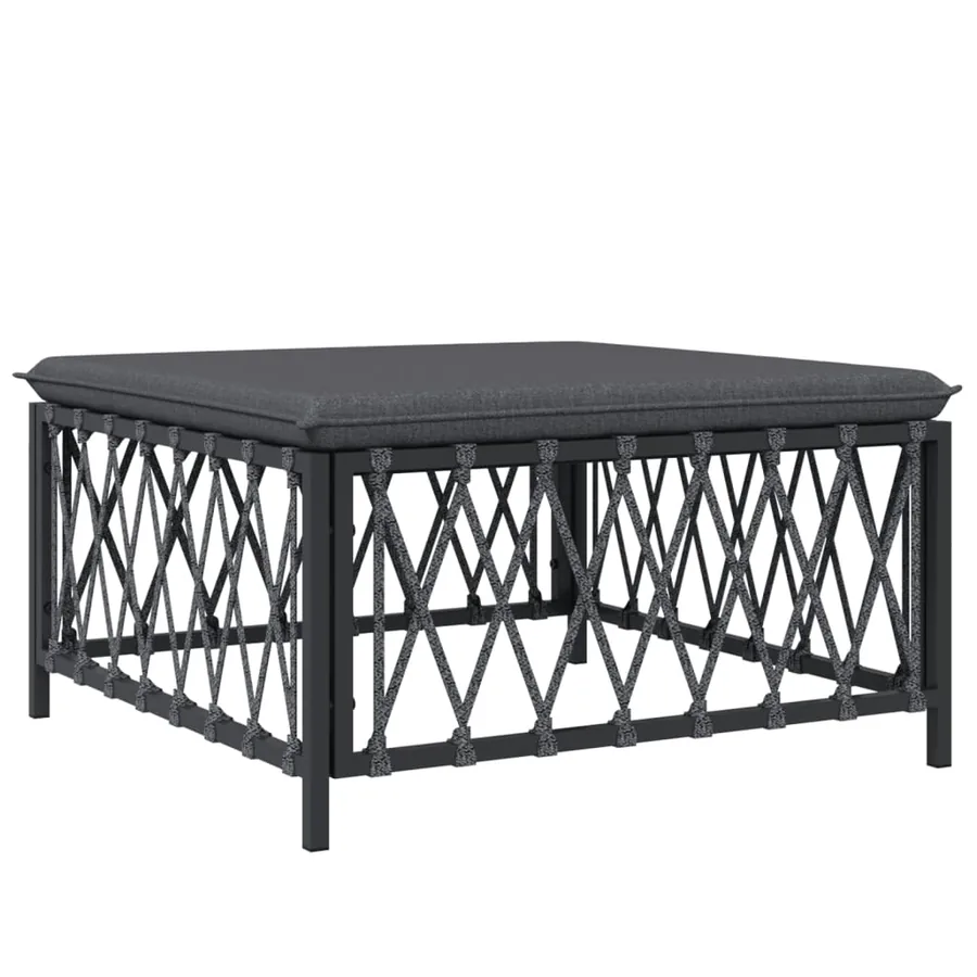Salon de jardin avec coussins 6 pcs anthracite acier - 6