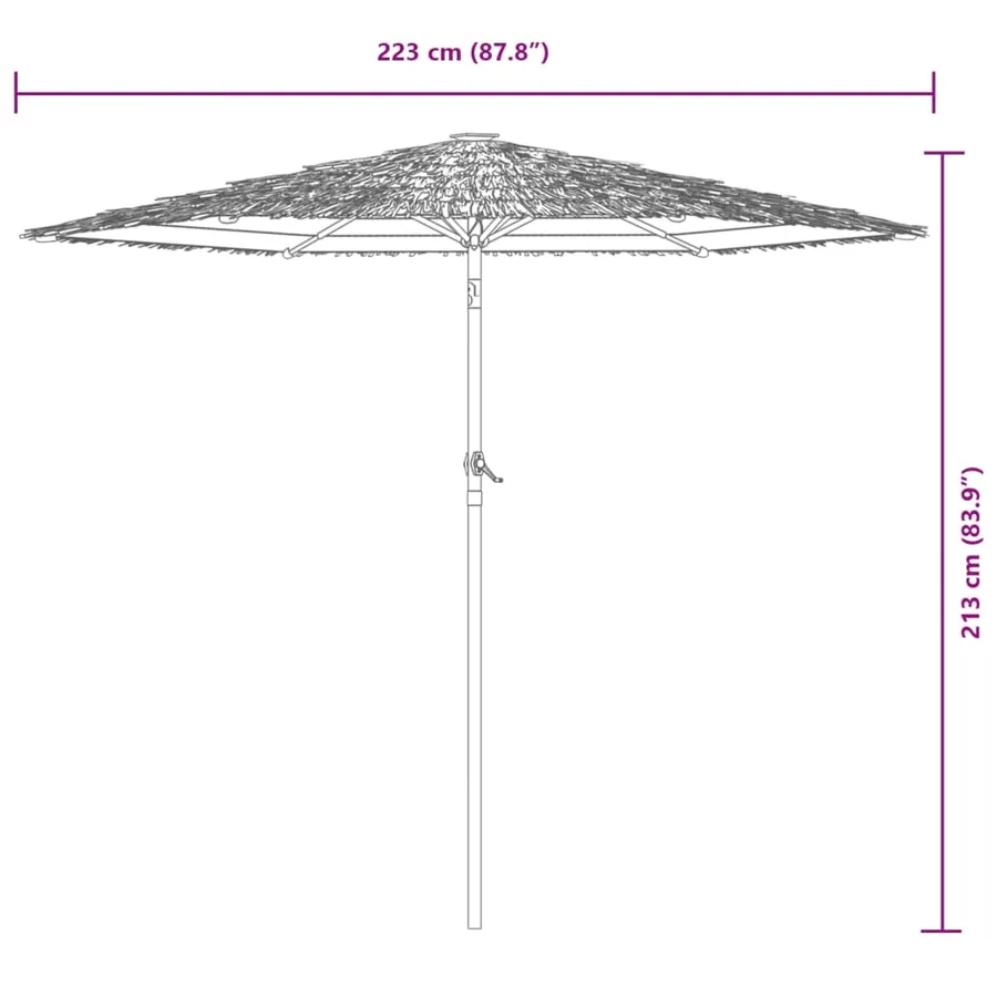 Parasol de jardin avec mât en acier marron 223x223x213 cm - 11