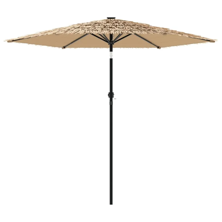 Parasol de jardin avec mât en acier marron 223x223x213 cm - 4