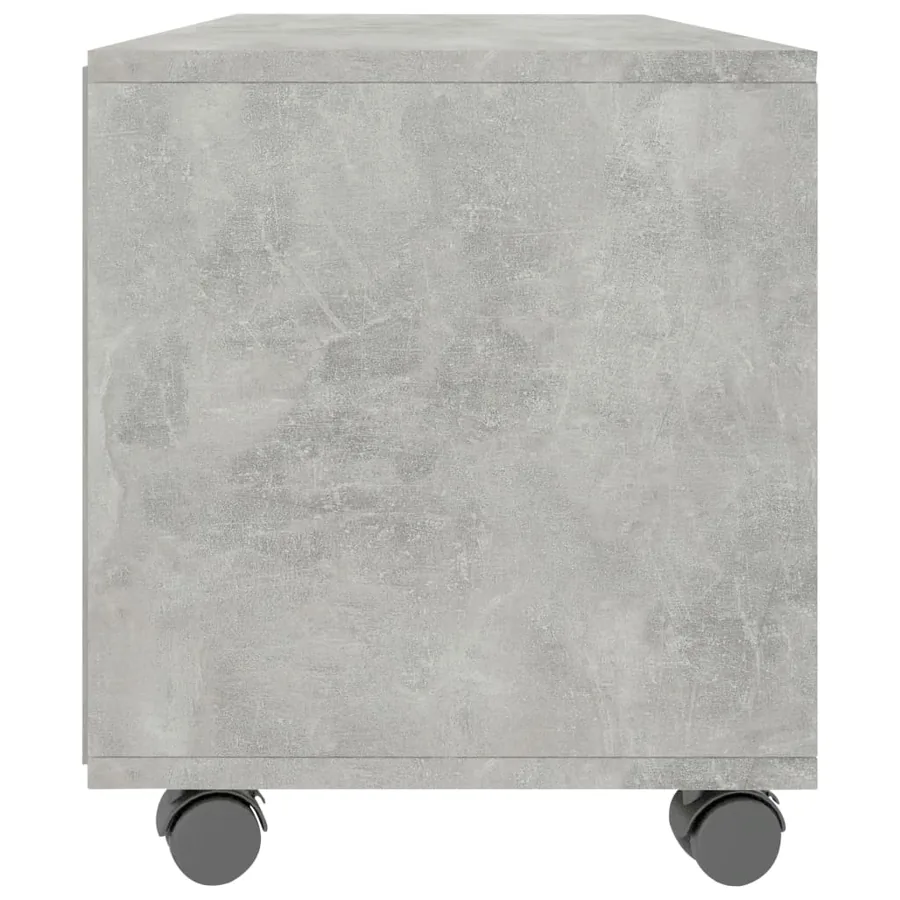 Meuble TV avec roulettes Gris béton 90x35x35 cm Bois ingénierie - 5