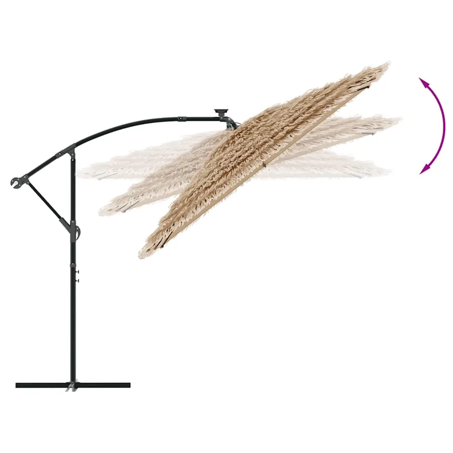 Parasol de jardin avec mât en acier marron 246x246x230 cm - 7