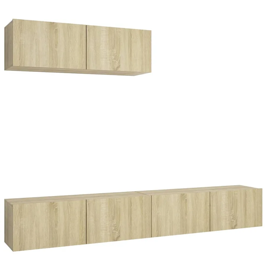 Meubles TV 3 pcs Chêne sonoma Bois d'ingénierie - 2
