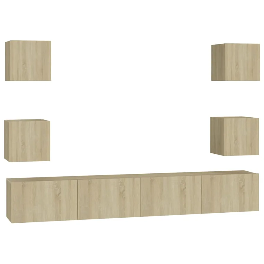 Ensemble de meubles TV 6 pcs Chêne sonoma Bois d'ingénierie - 2