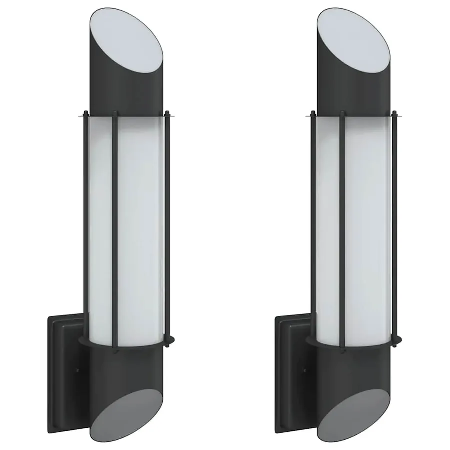 Appliques murales d'extérieur 2 pcs noir acier inoxydable - 2