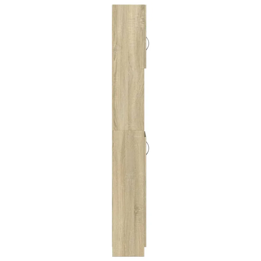 Armoire de salle de bain Chêne sonoma 32x25,5x190 cm Aggloméré - 5
