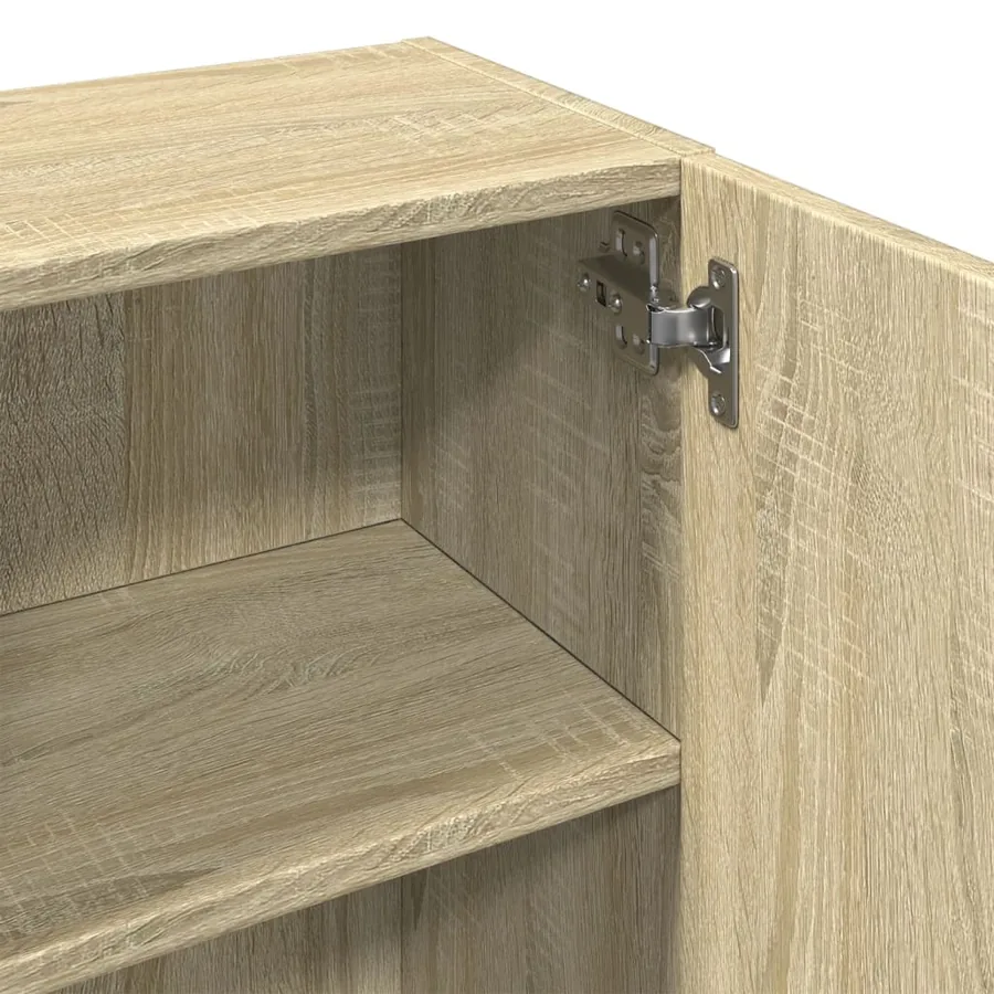 Armoire de salle de bain Chêne sonoma 32x25,5x190 cm Aggloméré - 8