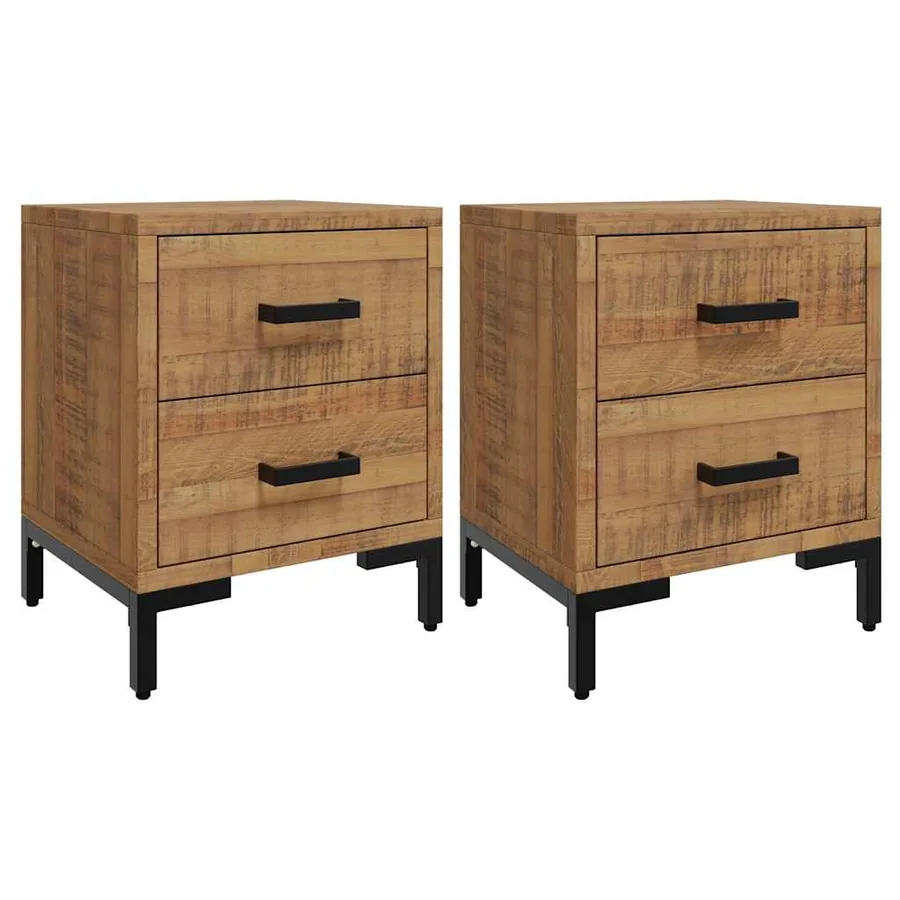 Tables de chevet 2 pcs 36x30x45 cm Bois de pin massif - 2