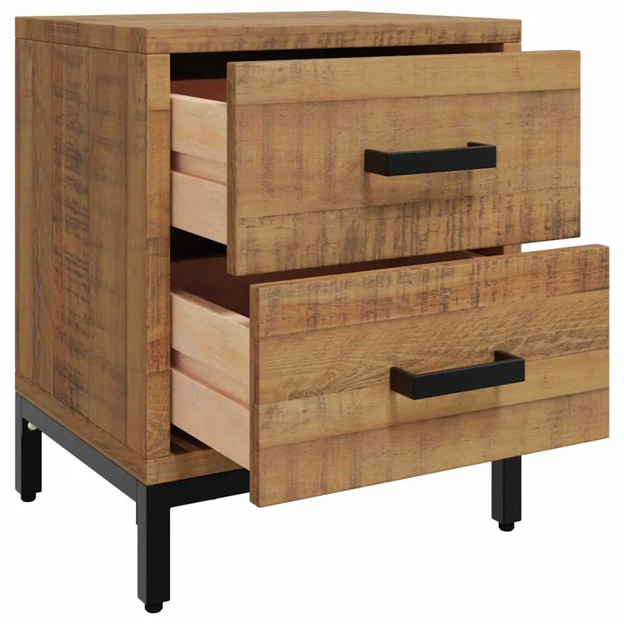 Tables de chevet 2 pcs 36x30x45 cm Bois de pin massif - 5