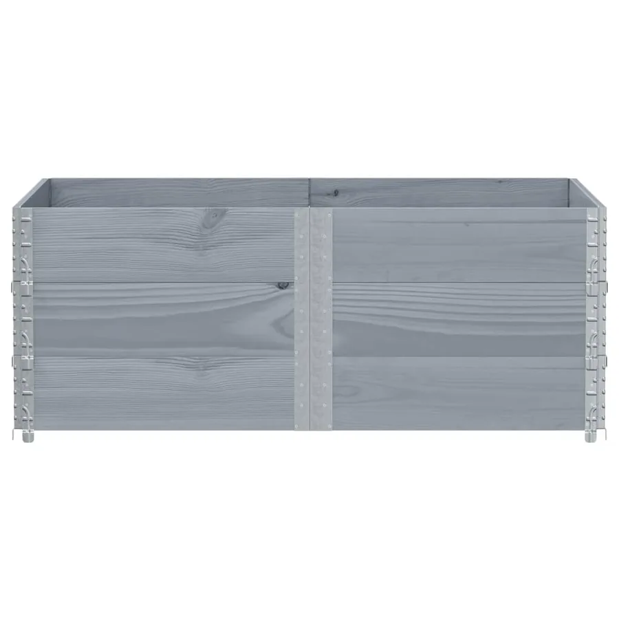Jardinière gris 150x100 cm bois de pin massif - 3