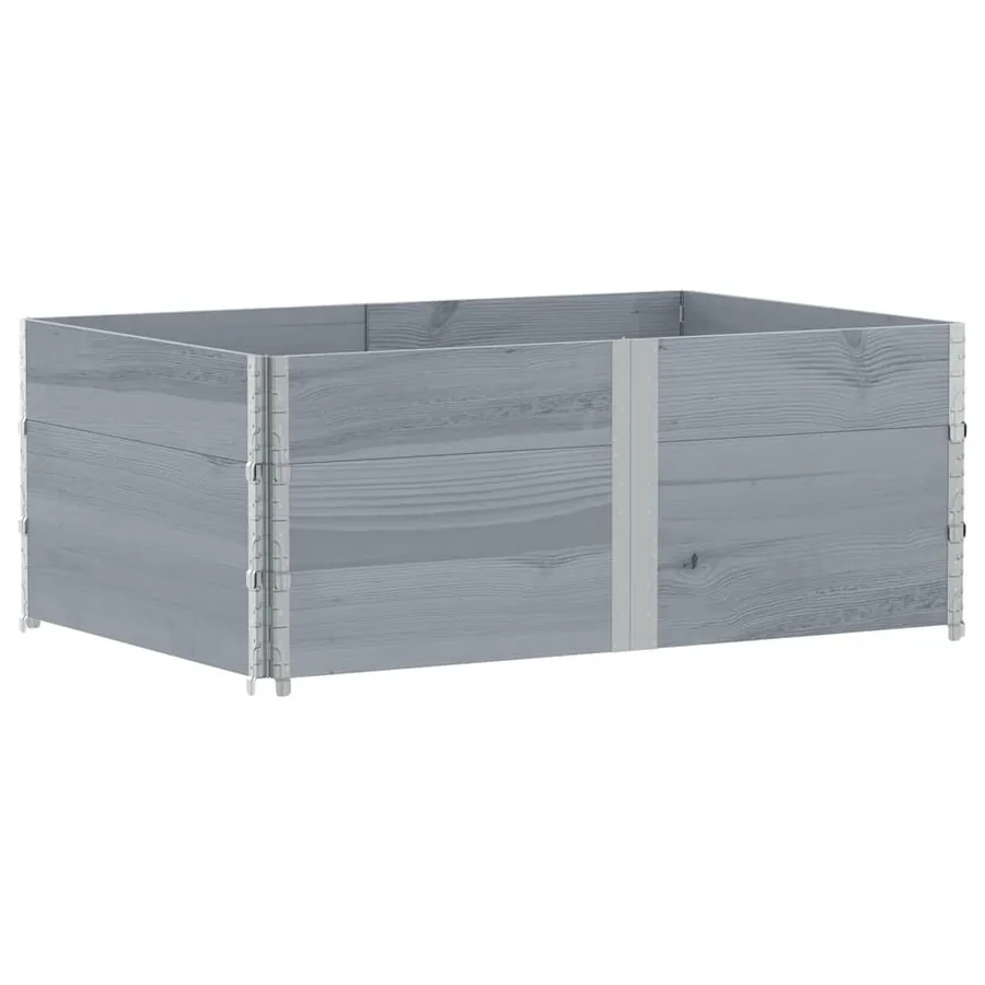 Jardinière gris 150x100 cm bois de pin massif - 5