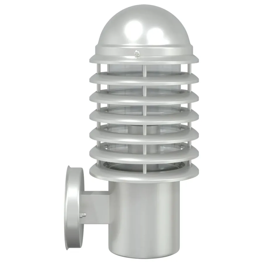 Applique murale d'extérieur argenté acier inoxydable - 5