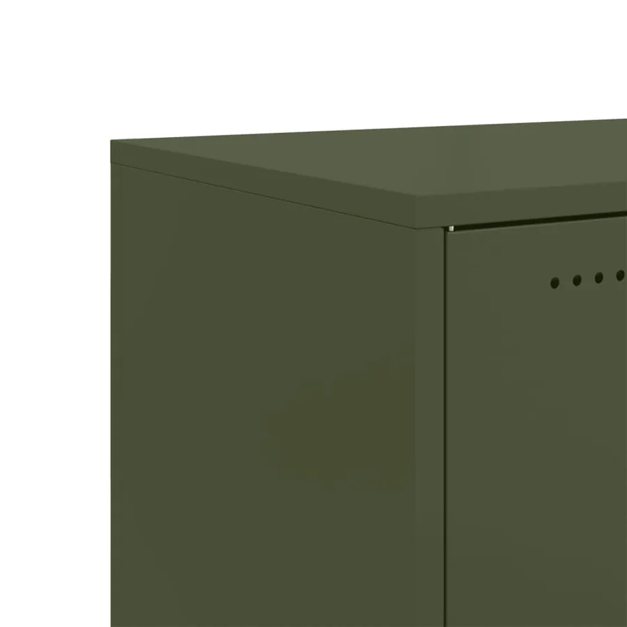 Meuble TV vert olive 68x39x43,5 cm acier - 11