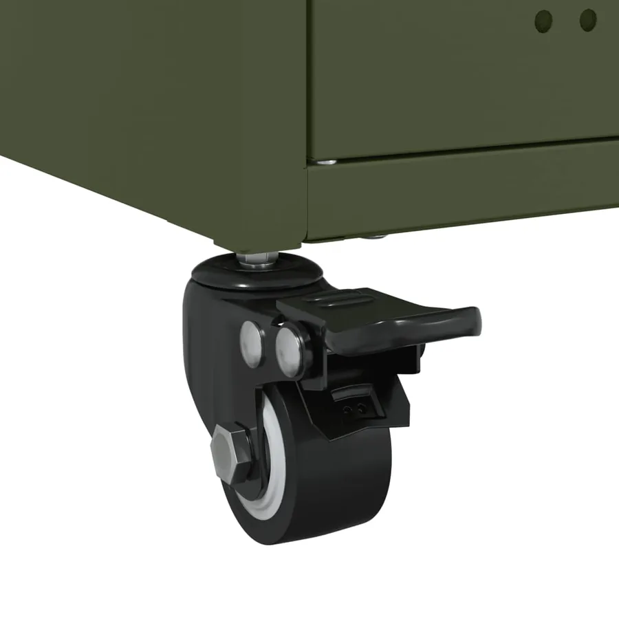 Meuble TV vert olive 68x39x43,5 cm acier - 12