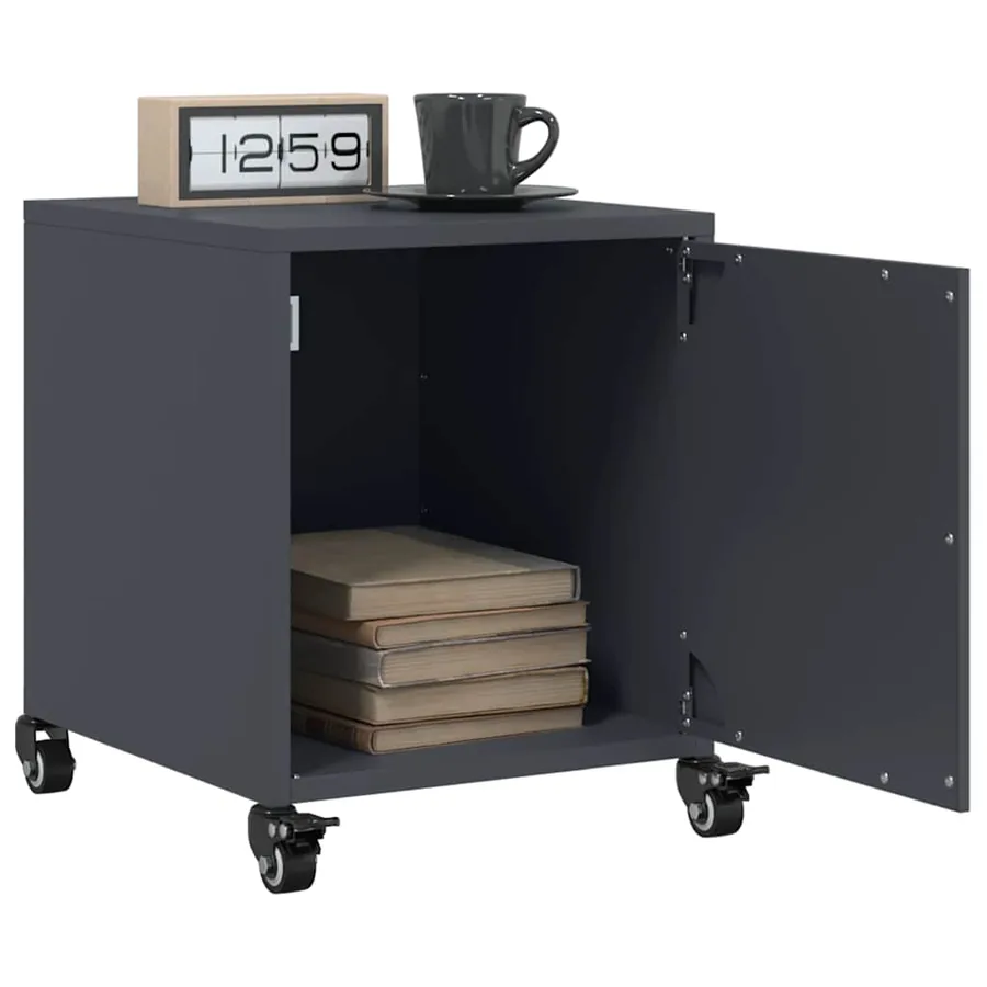 Table de chevet anthracite 36x39x43,5 cm acier - 5