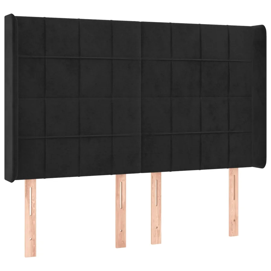 Tête de lit à LED Noir 147x16x118/128 cm Velours - 3