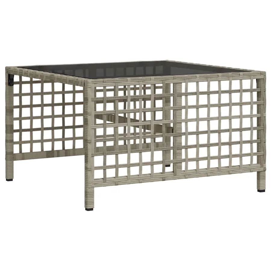 Salon de jardin d'angle avec coussins 3 pcs gris clair rotin - 8