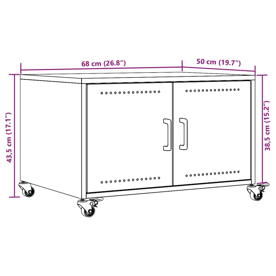 Table basse rose 68x50x43,5 cm acier - 13