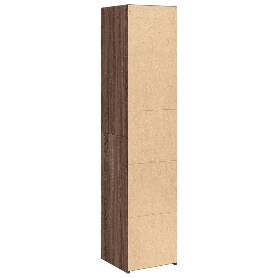 Buffet haut chêne marron 40x41x185 cm bois d'ingénierie - 6