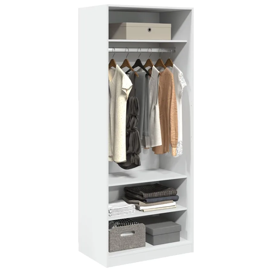 Garde-robe blanc 80x50x200 cm bois d'ingénierie - 3