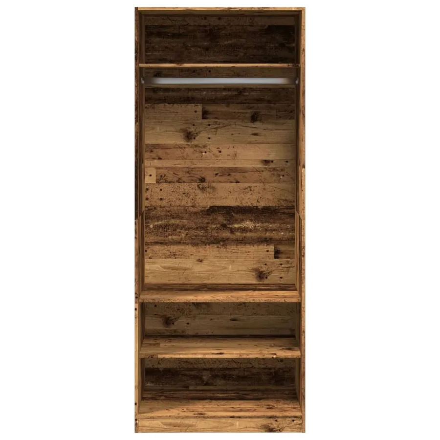 Garde-robe vieux bois 80x50x200 cm bois d'ingénierie - 4