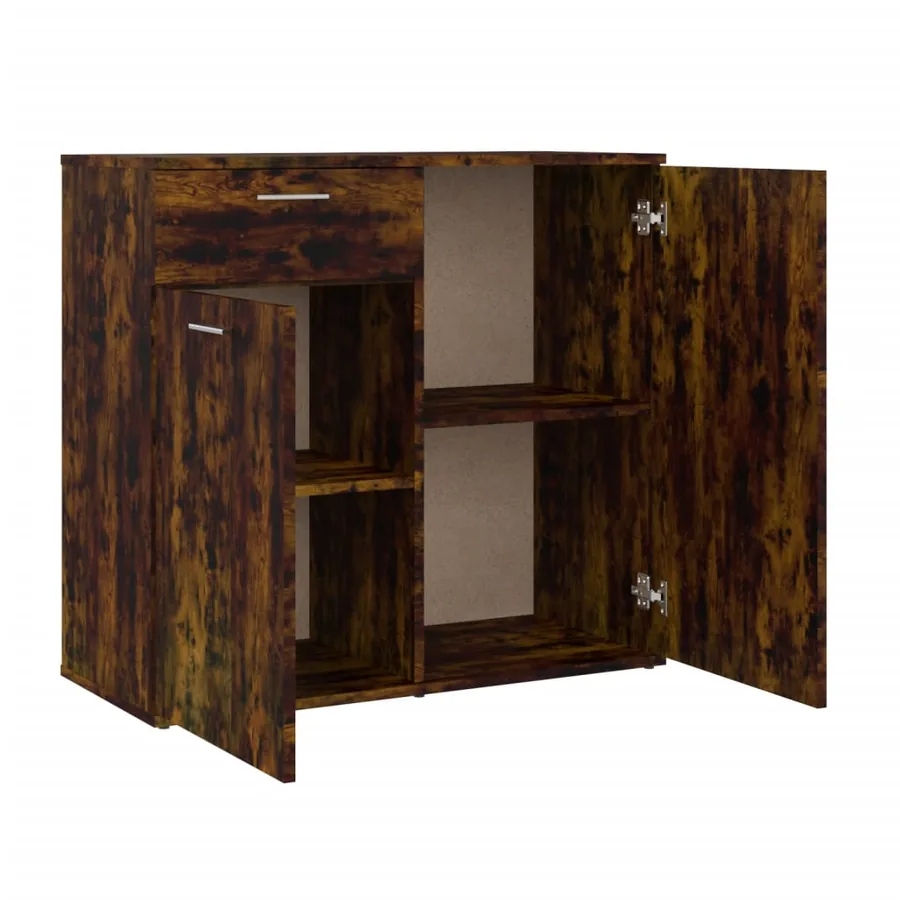 Buffet Chêne fumé 80x36x75 cm Bois d'ingénierie - 5