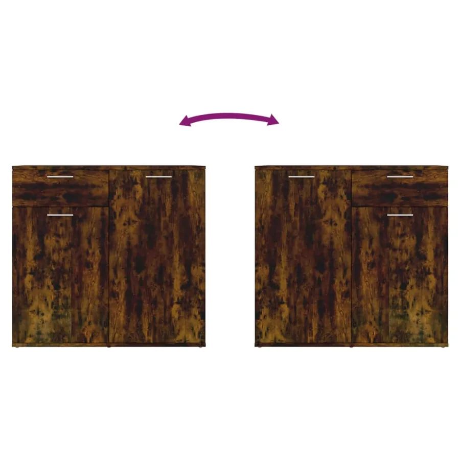 Buffet Chêne fumé 80x36x75 cm Bois d'ingénierie - 6