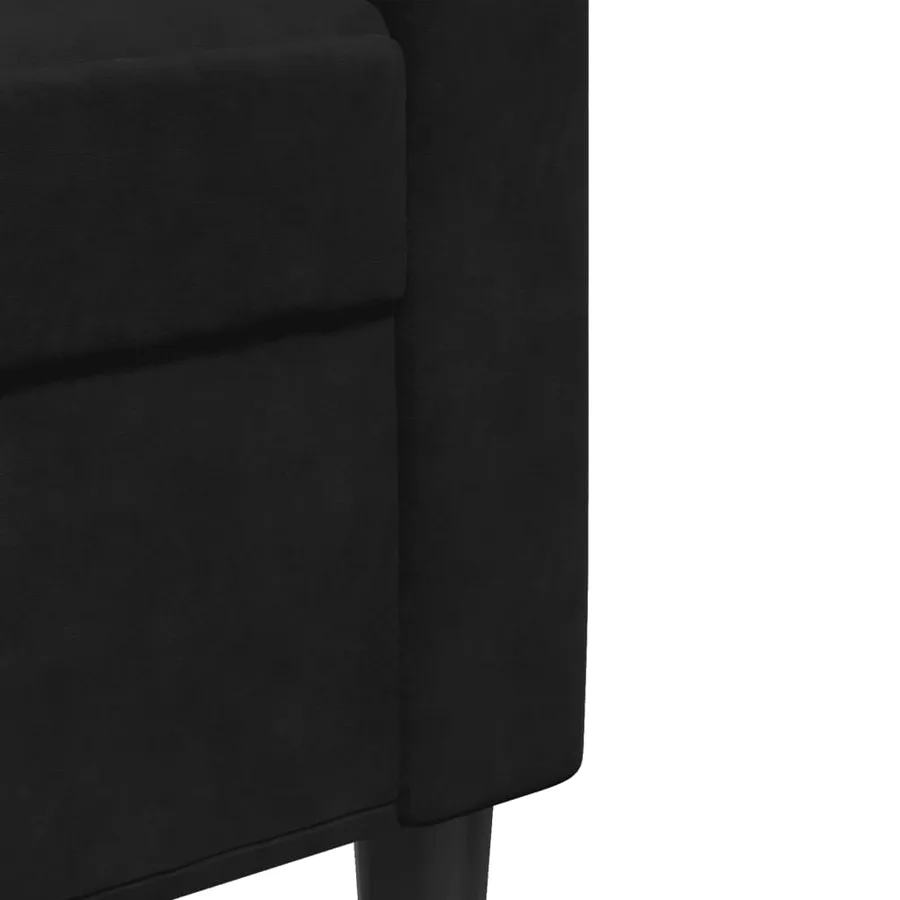 Canapé à 3 places Noir 180 cm Velours - 7