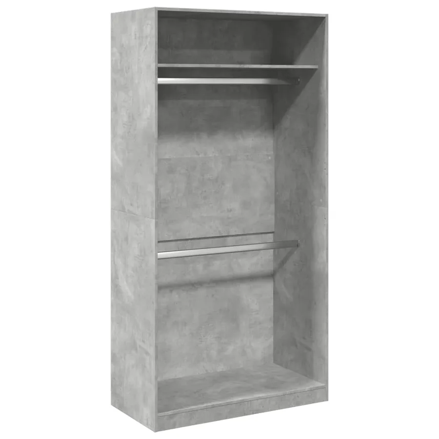 Garde-robe Gris béton 100x50x200 cm Aggloméré - 2