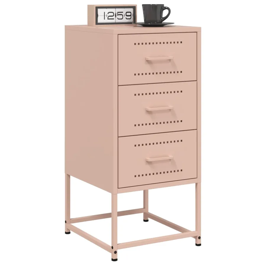 Tables de chevet 2 pcs rose 36x39x78 cm acier - 3