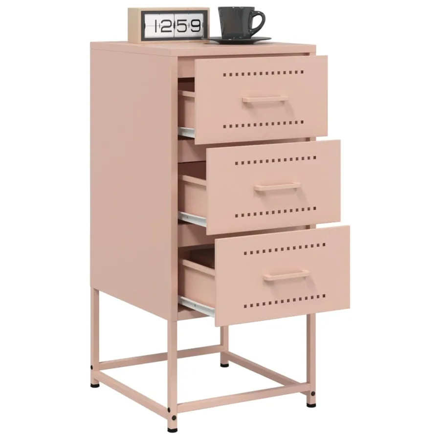 Tables de chevet 2 pcs rose 36x39x78 cm acier - 4
