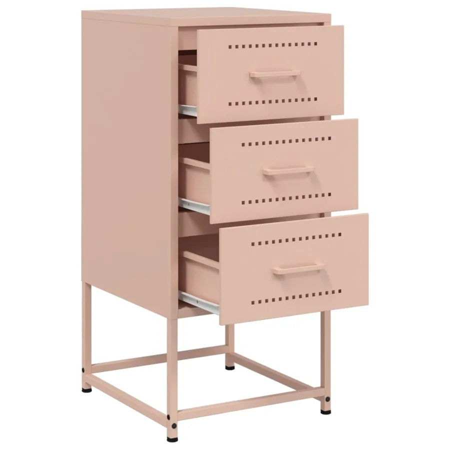 Tables de chevet 2 pcs rose 36x39x78 cm acier - 9