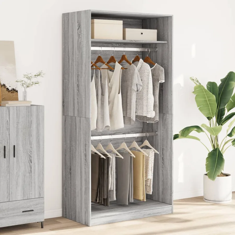 Garde-robe sonoma gris 100x50x200 cm bois d'ingénierie - 3
