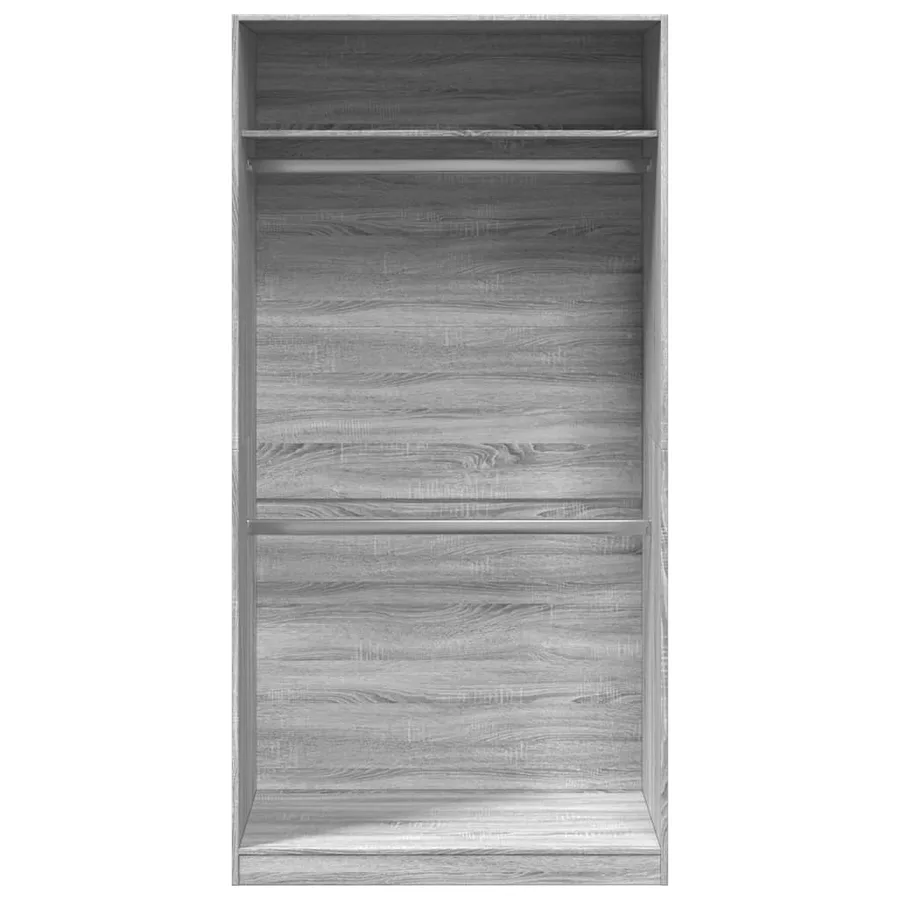 Garde-robe sonoma gris 100x50x200 cm bois d'ingénierie - 4
