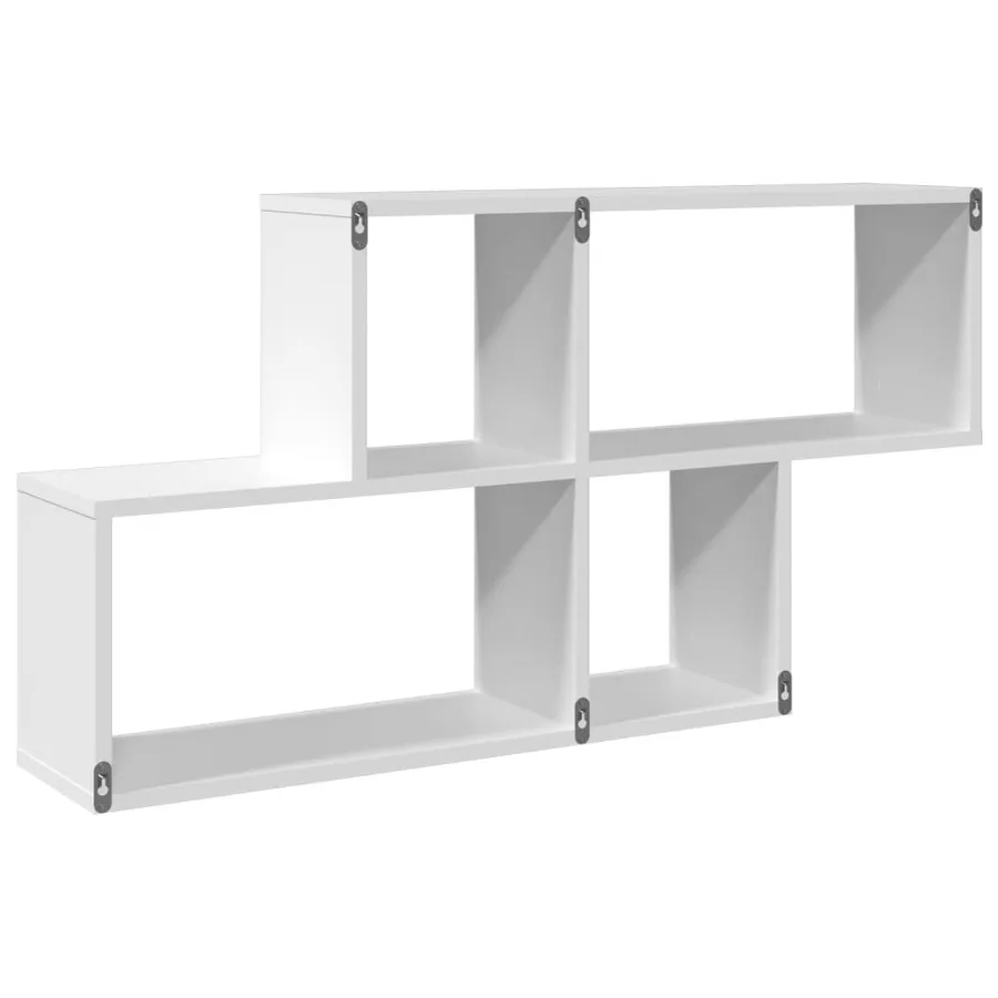 Étagère murale blanc 100x20x53 cm bois d'ingénierie - 6