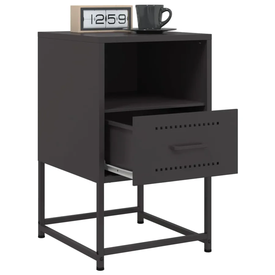 Tables de chevet 2 pcs noir 36x39x60,5 cm acier - 4
