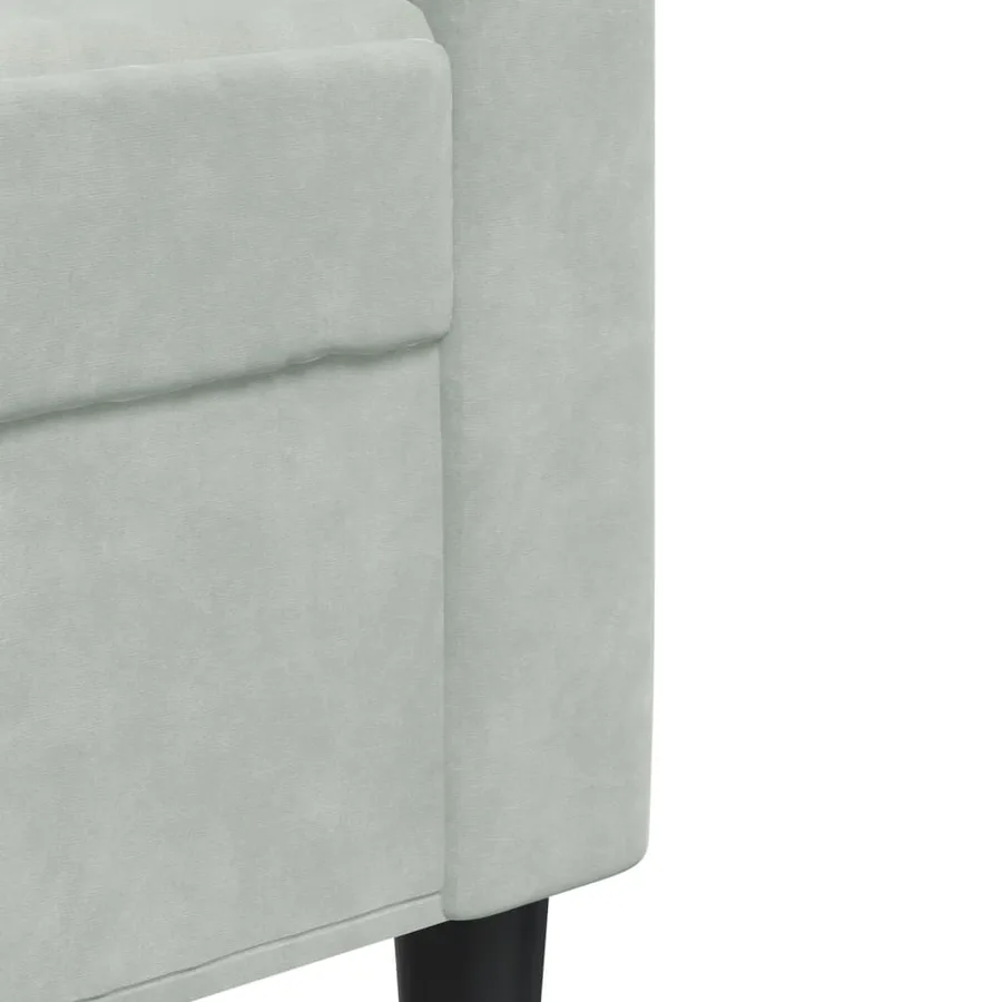 Canapé à 2 places Gris clair 140 cm Velours - 7