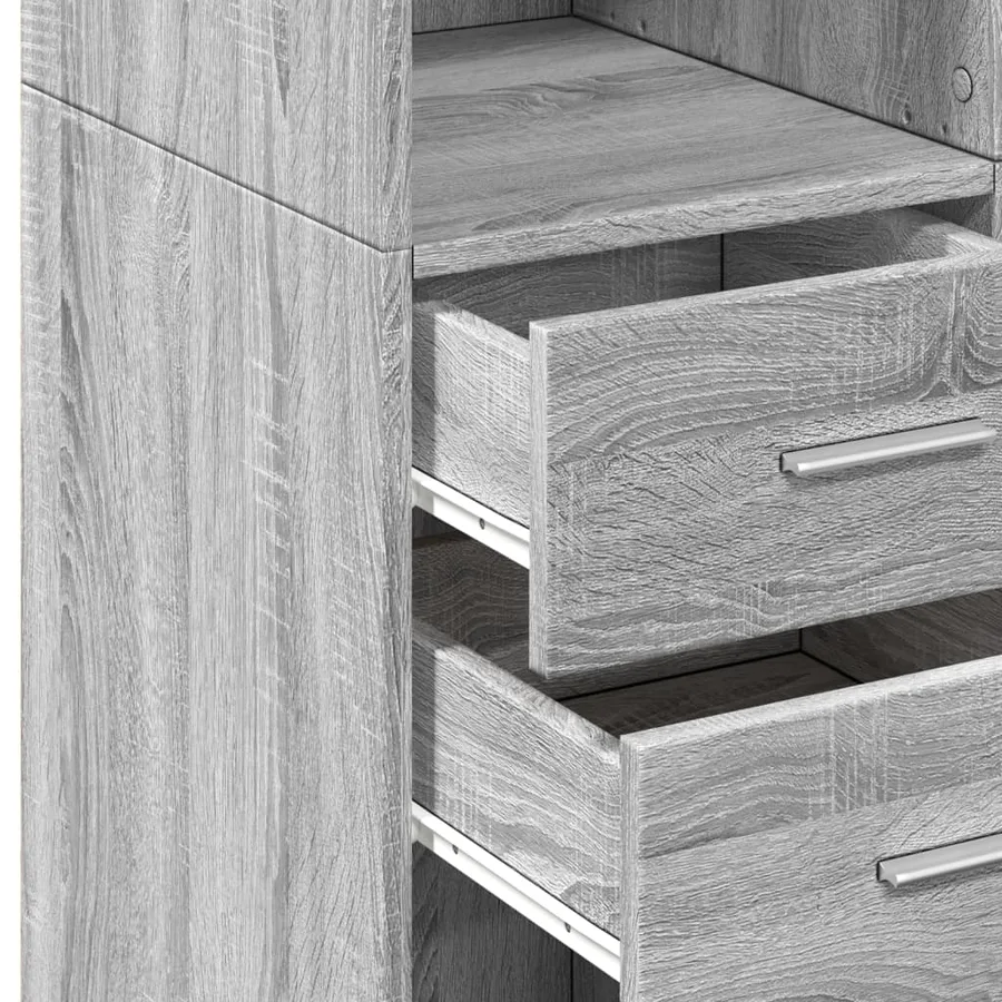 Buffet haut sonoma gris 70x42,5x185 cm bois d'ingénierie - 7